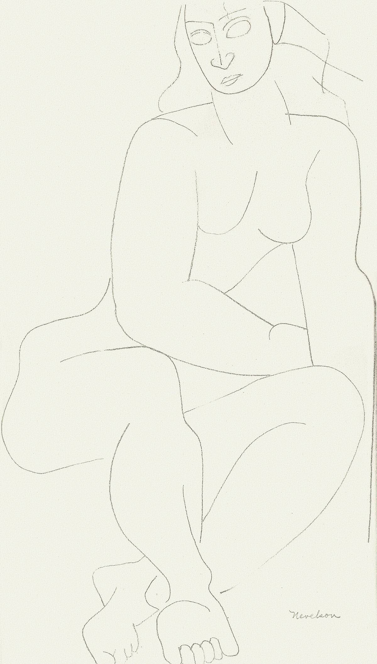 LOUISE NEVELSON Seated Nude.